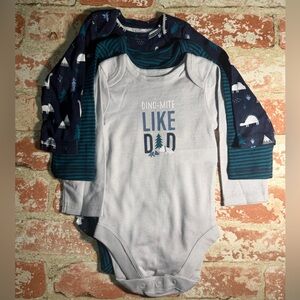 Dino-Mite Like Dad Kids One Piece 3pc Set